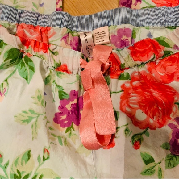 Adorable NWOT Tags Floral Pajama Pants Pockets L - Picture 3 of 8